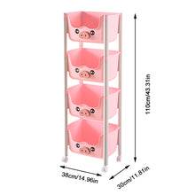 Load image into Gallery viewer, Small Cart Storage Rack Children's Toy Storage Rack Home Snack Bookshelf Picture Book Rack Movable Multi-layer Organizing Rack
