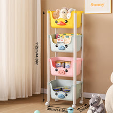 Load image into Gallery viewer, Small Cart Storage Rack Children's Toy Storage Rack Home Snack Bookshelf Picture Book Rack Movable Multi-layer Organizing Rack
