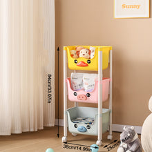 Load image into Gallery viewer, Small Cart Storage Rack Children's Toy Storage Rack Home Snack Bookshelf Picture Book Rack Movable Multi-layer Organizing Rack
