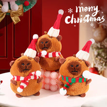 Load image into Gallery viewer, Plush Christmas Scarf Capybara Gift Box Decoration Couple Doll 11cm Xmas Stuffed Animal Toys Gifts
