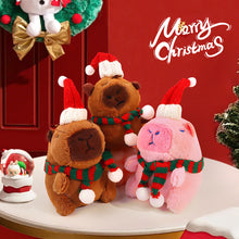 Load image into Gallery viewer, Plush Christmas Scarf Capybara Gift Box Decoration Couple Doll 11cm Xmas Stuffed Animal Toys Gifts
