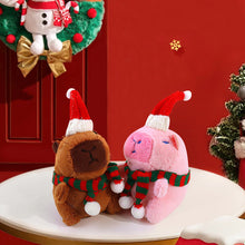 Load image into Gallery viewer, Plush Christmas Scarf Capybara Gift Box Decoration Couple Doll 11cm Xmas Stuffed Animal Toys Gifts
