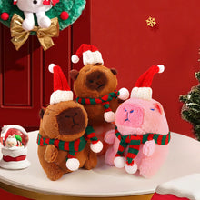 Load image into Gallery viewer, Plush Christmas Scarf Capybara Gift Box Decoration Couple Doll 11cm Xmas Stuffed Animal Toys Gifts
