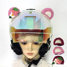 Load image into Gallery viewer, 2Pcs Car Soft Plush Motorcycle Helmet Decoration Little Bear's Ears For Electric Bike Motocross Full Face Off Road Helmet Sticker
