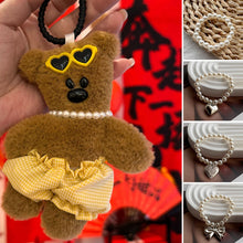 Load image into Gallery viewer, Cartoon Cute Plush Doll Necklace Love Pendant Pearl Chain Delicate Alloy Decoration Accessory For 13cm Master Dog Plush Doll
