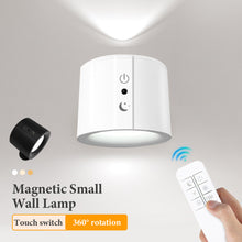 Load image into Gallery viewer, LED Wall Light Rechargeable Touch Double Head Wall Lamp 360° Rotation Wireless Remote Control LED Spotlight For Bedroom Lighting

