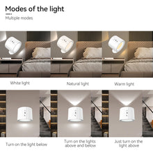 Load image into Gallery viewer, LED Wall Light Rechargeable Touch Double Head Wall Lamp 360° Rotation Wireless Remote Control LED Spotlight For Bedroom Lighting
