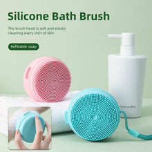 Load image into Gallery viewer, Silicone Bath Brush Round Portable Soft Skin-friendly Shower Brush Multifunctional Massage Bath Hair Washing Brush for Adult

