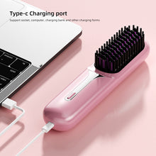 Load image into Gallery viewer, Wireless Portable Hair Straightener Adjustable Temperature Rechargeable Dual-purpose Hair Straightener Curling Iron Hair Style Tool
