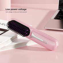 Load image into Gallery viewer, Wireless Portable Hair Straightener Adjustable Temperature Rechargeable Dual-purpose Hair Straightener Curling Iron Hair Style Tool
