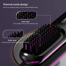 Load image into Gallery viewer, Digital Display Wireless Hair Straightener Portable Rechargeable Adjustable Temperature Negative Ion Hair Straightener Curling Iron
