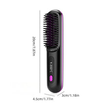 Load image into Gallery viewer, Digital Display Wireless Hair Straightener Portable Rechargeable Adjustable Temperature Negative Ion Hair Straightener Curling Iron
