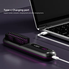 Load image into Gallery viewer, Digital Display Wireless Hair Straightener Portable Rechargeable Adjustable Temperature Negative Ion Hair Straightener Curling Iron
