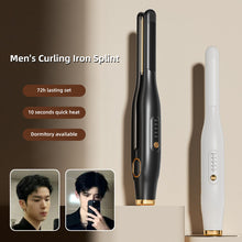 Load image into Gallery viewer, Men Short Hair Splint Curling Iron Adjustable Temperature Dual-purpose Hair Straightener Curling Iron Fluffy Hair Styling Tool
