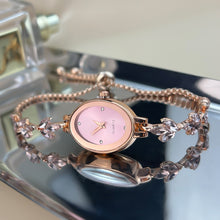 Load image into Gallery viewer, Fashionable Temperament Versatile Small Fresh Oval Dial Leaf Bracelet Watch Square Quartz Strap Simple Women's Watch
