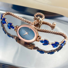 Load image into Gallery viewer, Fashionable Temperament Versatile Small Fresh Oval Dial Leaf Bracelet Watch Square Quartz Strap Simple Women's Watch
