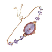 Load image into Gallery viewer, Fashionable Temperament Versatile Small Fresh Oval Dial Leaf Bracelet Watch Square Quartz Strap Simple Women's Watch
