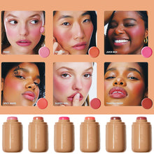 Load image into Gallery viewer, Pocket Powder Blusher Stick 6-color Lip Gloss Stick Highlights Brightens Natural Matte Rouge Blusher Blush Cream Stick
