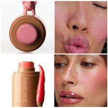 Load image into Gallery viewer, Pocket Powder Blusher Stick 6-color Lip Gloss Stick Highlights Brightens Natural Matte Rouge Blusher Blush Cream Stick
