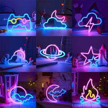 Load image into Gallery viewer, Gamepad Fire Moon Star LED Bright Neon Light Night Sign Modeling Lamp Room Wall Art Decoration Wholesale Xmas Birthday Wedding
