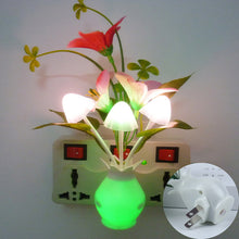 Load image into Gallery viewer, Rose Flower Led Night Light With Sensor Plug-in Auto Switch Mushroom Night Lamp Wall Light Home Living Room Decor
