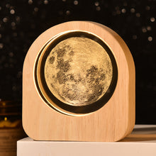 Load image into Gallery viewer, Wooden Base 3D Inner Carving Crystal Ball Luminous Galaxy Moon Ornaments Christmas New Year Creative Gift Nightlight
