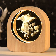 Load image into Gallery viewer, Wooden Base 3D Inner Carving Crystal Ball Luminous Galaxy Moon Ornaments Christmas New Year Creative Gift Nightlight
