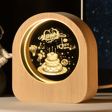 Load image into Gallery viewer, Wooden Base 3D Inner Carving Crystal Ball Luminous Galaxy Moon Ornaments Christmas New Year Creative Gift Nightlight
