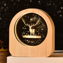 Load image into Gallery viewer, Wooden Base 3D Inner Carving Crystal Ball Luminous Galaxy Moon Ornaments Christmas New Year Creative Gift Nightlight
