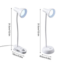 Load image into Gallery viewer, LED Eye Protection Book Night Light Adjustable Angle Mini Clip-On Study Desk Lamp Battery Powered Flexible for Travel Bedroom Reading
