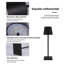 Load image into Gallery viewer, Rechargeable LED Table Lamp Touch Switch 3 Levels Dimmable Desk Lights Bar Club Dinner Creative Decorative Ambient Lighting
