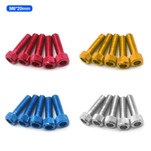 Load image into Gallery viewer, 5Pcs M6*20mm Motorcycle Bolts Screw Aluminum Adornment Colourful Anodised Bolts Screws M6 Cap Head Moto Parts
