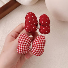 Load image into Gallery viewer, Cloth Bow Hair Clip Cute Classic Plaid Bow Hairpin Headwear Sweet Hair Ornament Red Fashionable Hair Accessories

