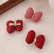 Load image into Gallery viewer, Cloth Bow Hair Clip Cute Classic Plaid Bow Hairpin Headwear Sweet Hair Ornament Red Fashionable Hair Accessories
