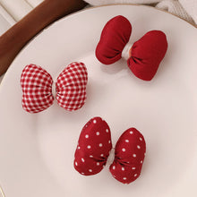 Load image into Gallery viewer, Cloth Bow Hair Clip Cute Classic Plaid Bow Hairpin Headwear Sweet Hair Ornament Red Fashionable Hair Accessories
