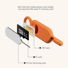 Load image into Gallery viewer, 2 IN 1 Anti-Lost Sim Card Eject Pin Needle with Storage Case Mobile Phone SIMCard Protector Holder Ejecter Tool Keyring Pendent
