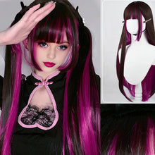 Load image into Gallery viewer, Jellyfish Queen Hair Style Black Long Straight Wig Female Long Hair Natural and Realistic Full Headset Style Internet Celebrity Princess Cut Spot Straight Wig Set

