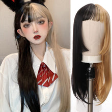 Load image into Gallery viewer, Jellyfish Queen Hair Style Black Long Straight Wig Female Long Hair Natural and Realistic Full Headset Style Internet Celebrity Princess Cut Spot Straight Wig Set
