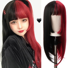 Load image into Gallery viewer, Jellyfish Queen Hair Style Black Long Straight Wig Female Long Hair Natural and Realistic Full Headset Style Internet Celebrity Princess Cut Spot Straight Wig Set
