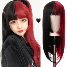 Load image into Gallery viewer, Jellyfish Queen Hair Style Black Long Straight Wig Female Long Hair Natural and Realistic Full Headset Style Internet Celebrity Princess Cut Spot Straight Wig Set
