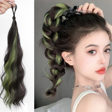 Load image into Gallery viewer, Hair Braid Highlights Ponytail Dopamine Fried Dough Twists Braid Hair Increase Color Hair Band Wig Ring Wig Band Highlights
