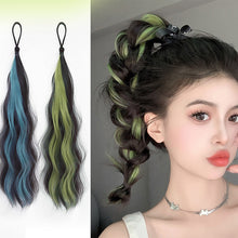 Load image into Gallery viewer, Hair Braid Highlights Ponytail Dopamine Fried Dough Twists Braid Hair Increase Color Hair Band Wig Ring Wig Band Highlights
