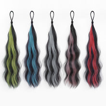 Load image into Gallery viewer, Hair Braid Highlights Ponytail Dopamine Fried Dough Twists Braid Hair Increase Color Hair Band Wig Ring Wig Band Highlights
