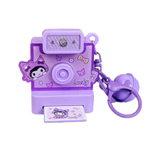 Load image into Gallery viewer, Cute Cartoon Flashlight Polaroid Kuromi Key Chain Retro Camera Jade Guigou Keychain Small Pendant
