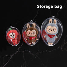 Load image into Gallery viewer, 17cm PVC Organizer Box For Labubu Dust-Proof Transparent Face Shield for Dolls Transparent Ball Christmas Decoration Festival Ceiling Pendant
