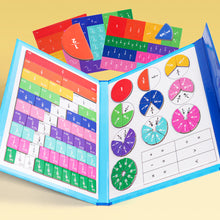 Load image into Gallery viewer, Math Mastery Montessori Magnetic Fraction Puzzles Colorful Wooden Book for Children Arithmetic Learning Teaching Aids
