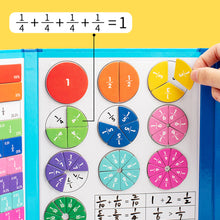 Load image into Gallery viewer, Math Mastery Montessori Magnetic Fraction Puzzles Colorful Wooden Book for Children Arithmetic Learning Teaching Aids
