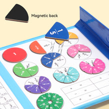 Load image into Gallery viewer, Math Mastery Montessori Magnetic Fraction Puzzles Colorful Wooden Book for Children Arithmetic Learning Teaching Aids

