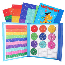 Load image into Gallery viewer, Math Mastery Montessori Magnetic Fraction Puzzles Colorful Wooden Book for Children Arithmetic Learning Teaching Aids

