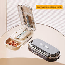 Load image into Gallery viewer, Compact Portable 2 in 1 Pill Cutter Medicine Box Creative Adjustable Pill Splitter High-capacity Medicine Storage Box
